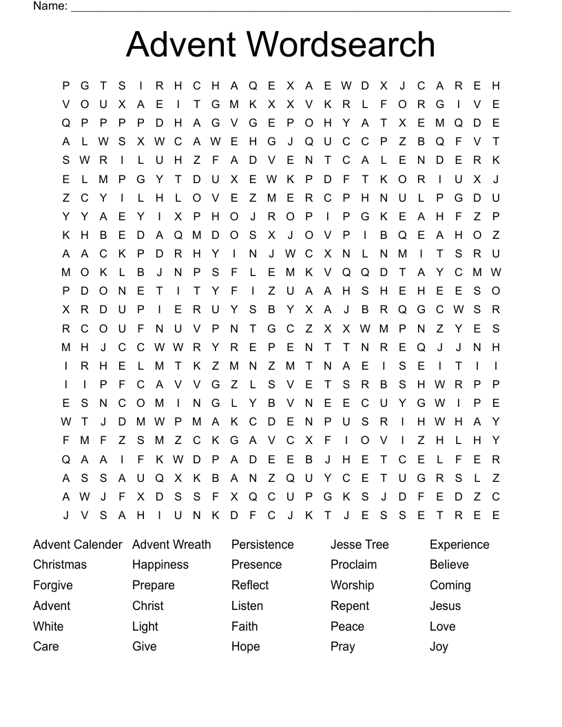 Advent Wordsearch WordMint
