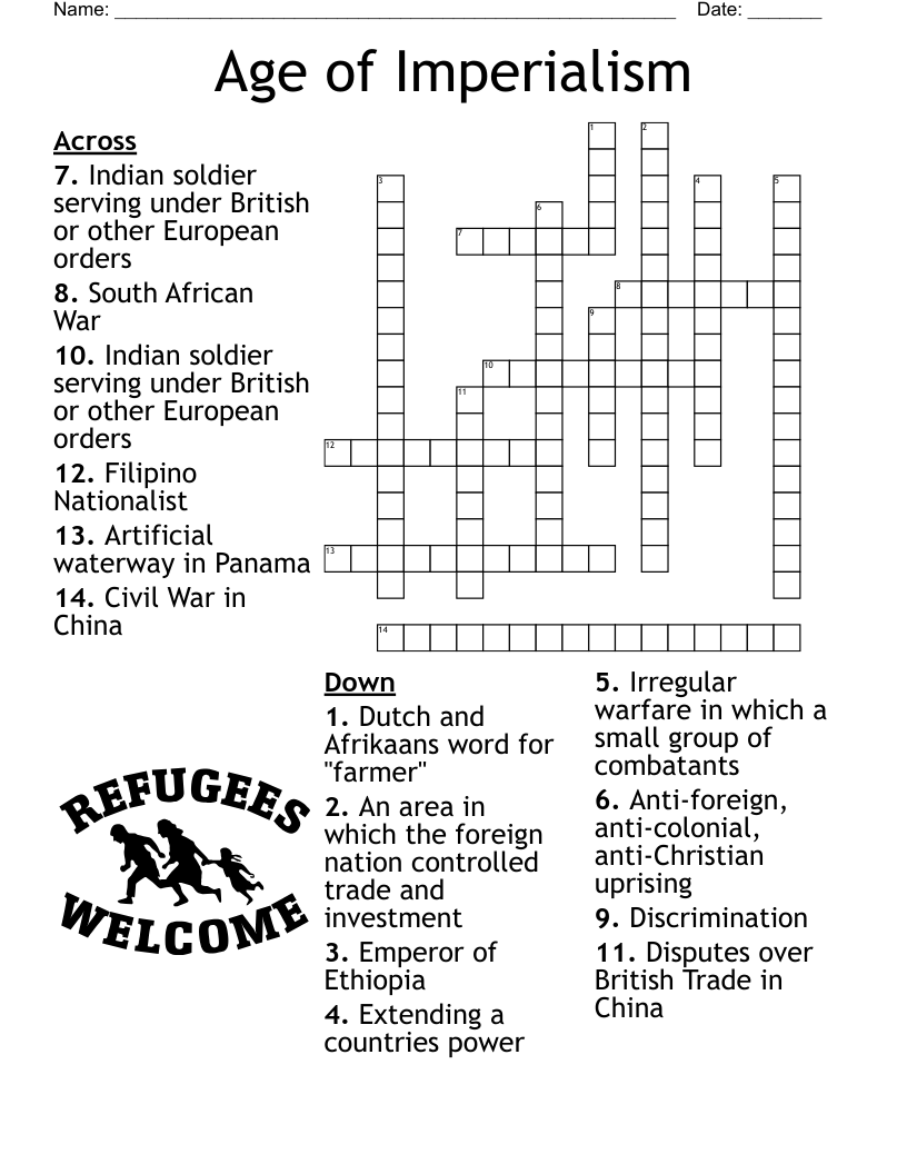 Age Of Imperialism Crossword WordMint