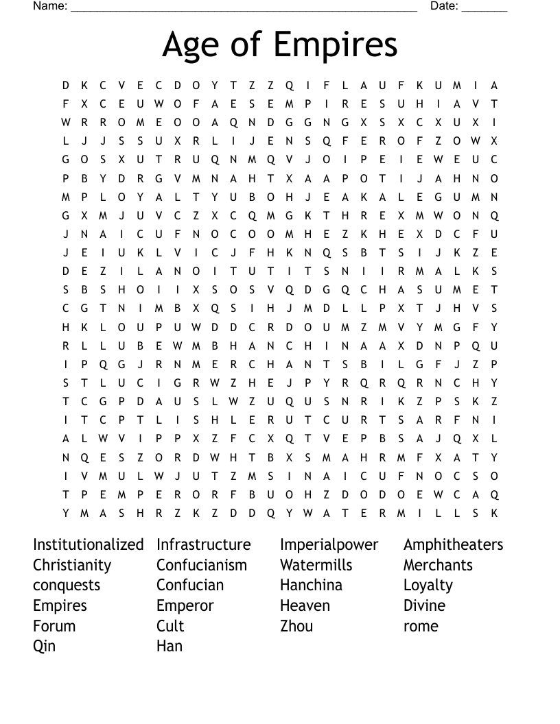 Age of Empires Word Search
