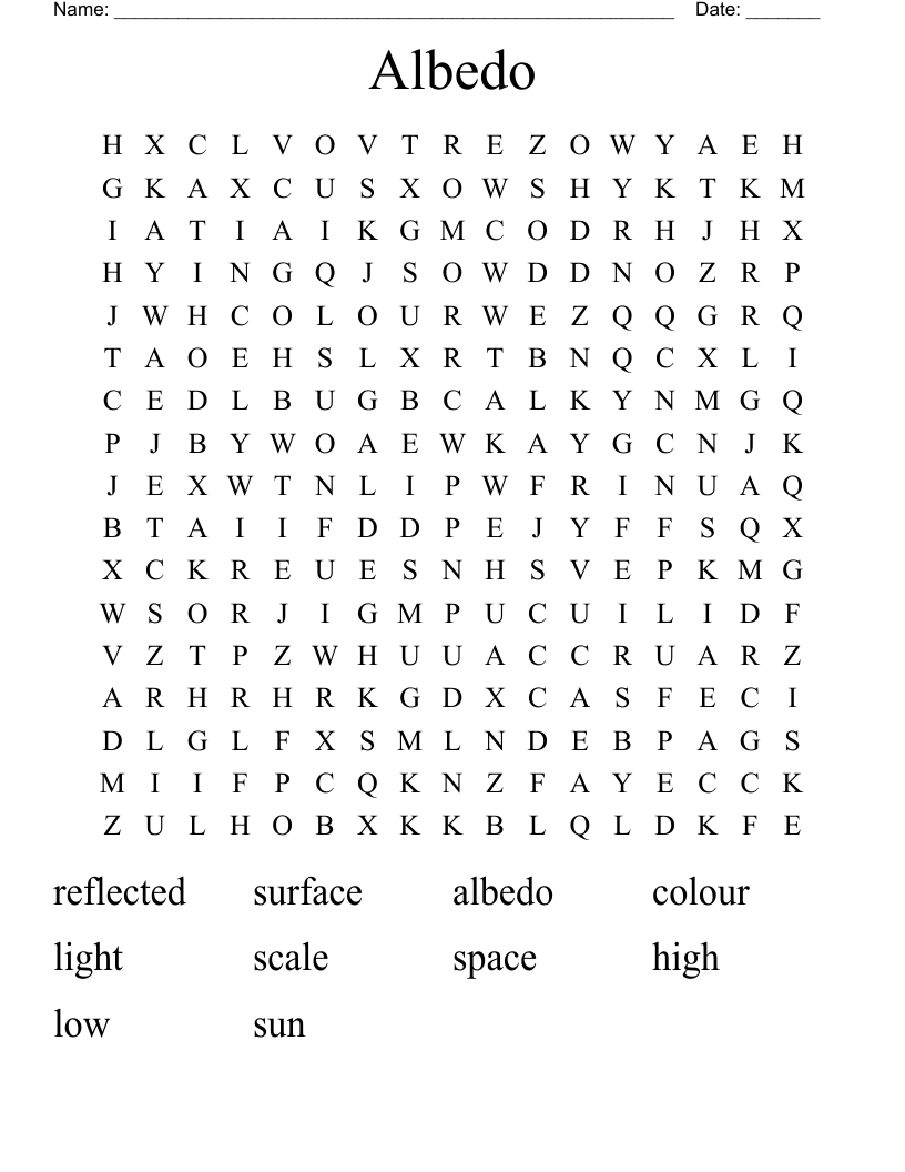 Albedo Word Search