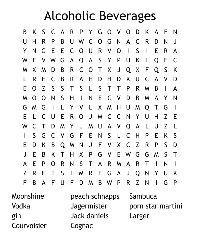 Beverages Puzzles WordMint