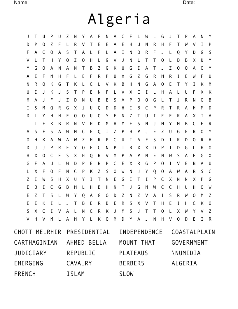 Algeria  Word Search