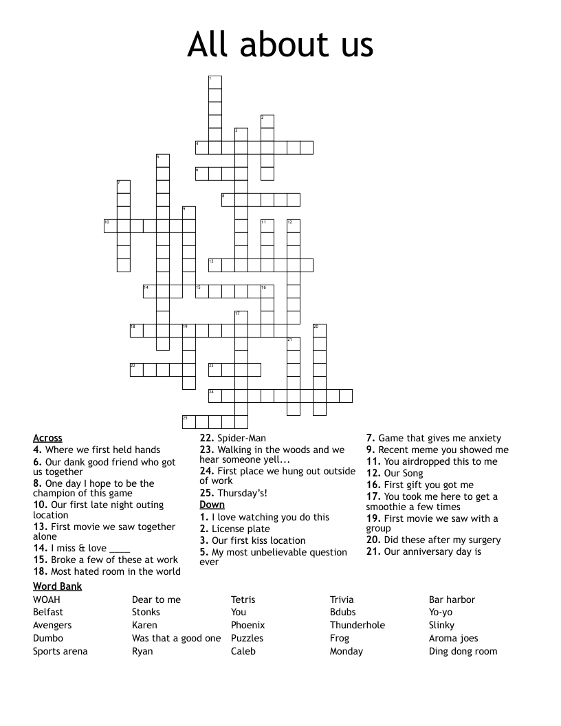 All about us Crossword