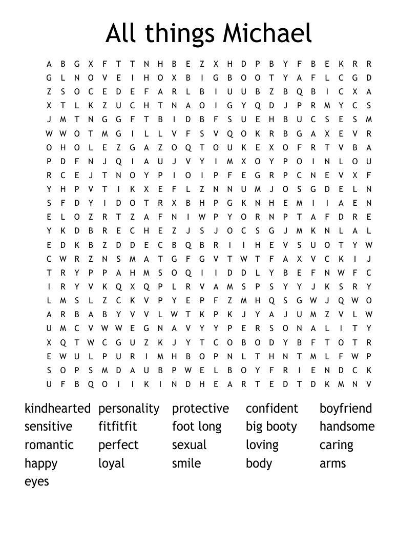 All things Michael Word Search