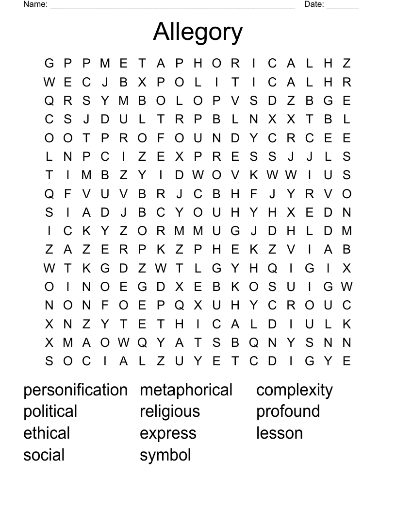 Allegory Word Search