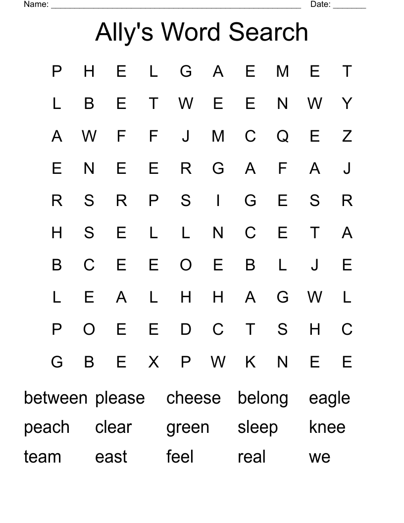 Ally's Word Search