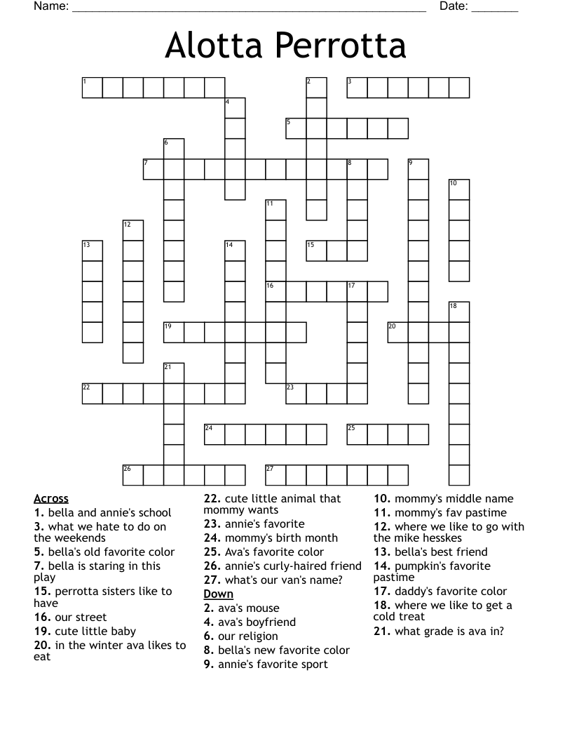 Alotta Perrotta Crossword