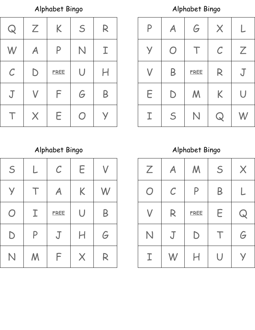 Alphabet Bingo