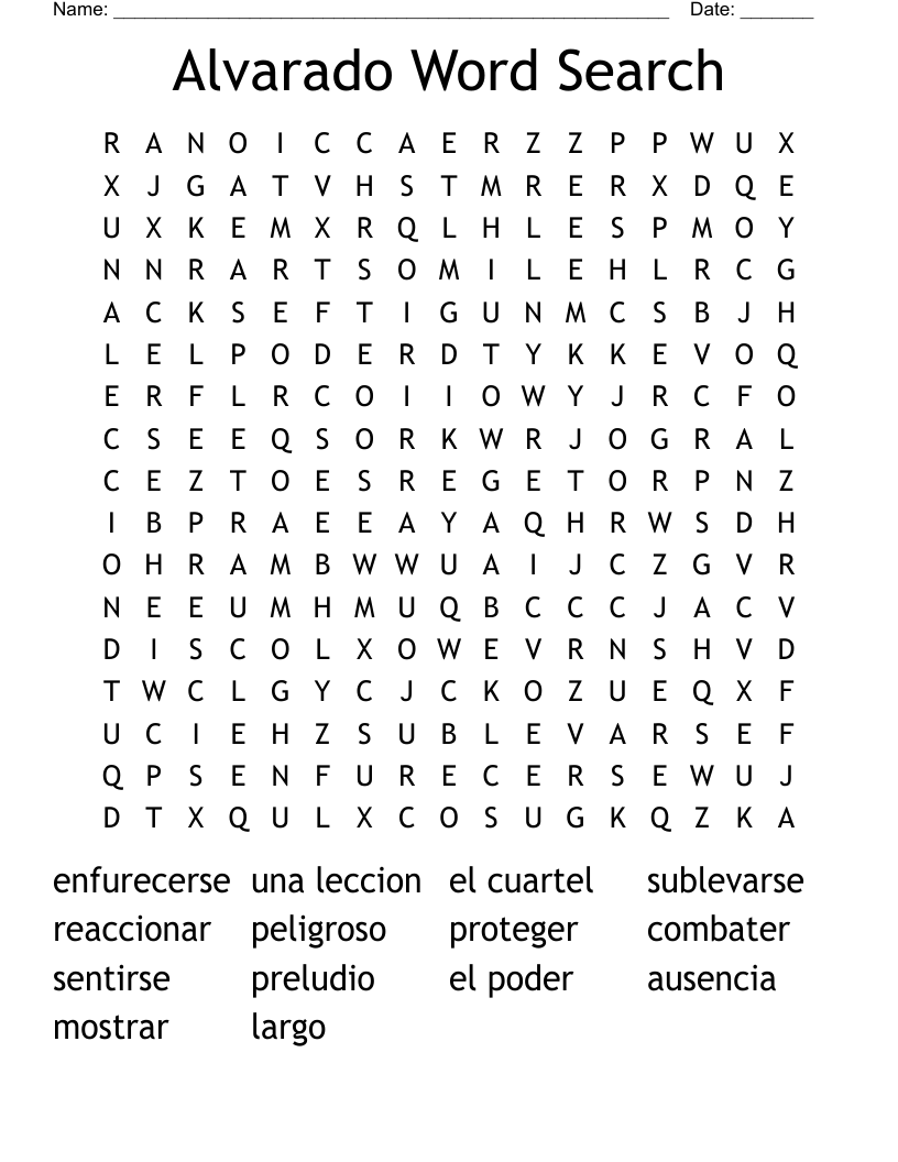 Alvarado Word Search