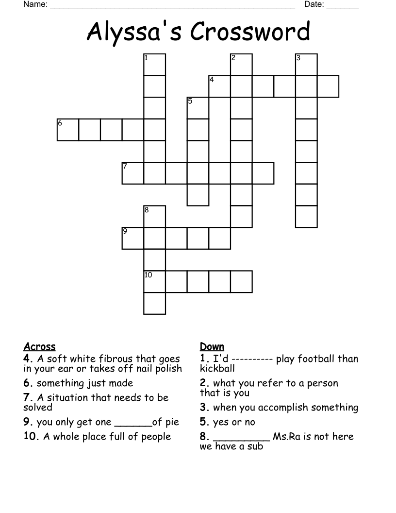 Alyssa's Crossword