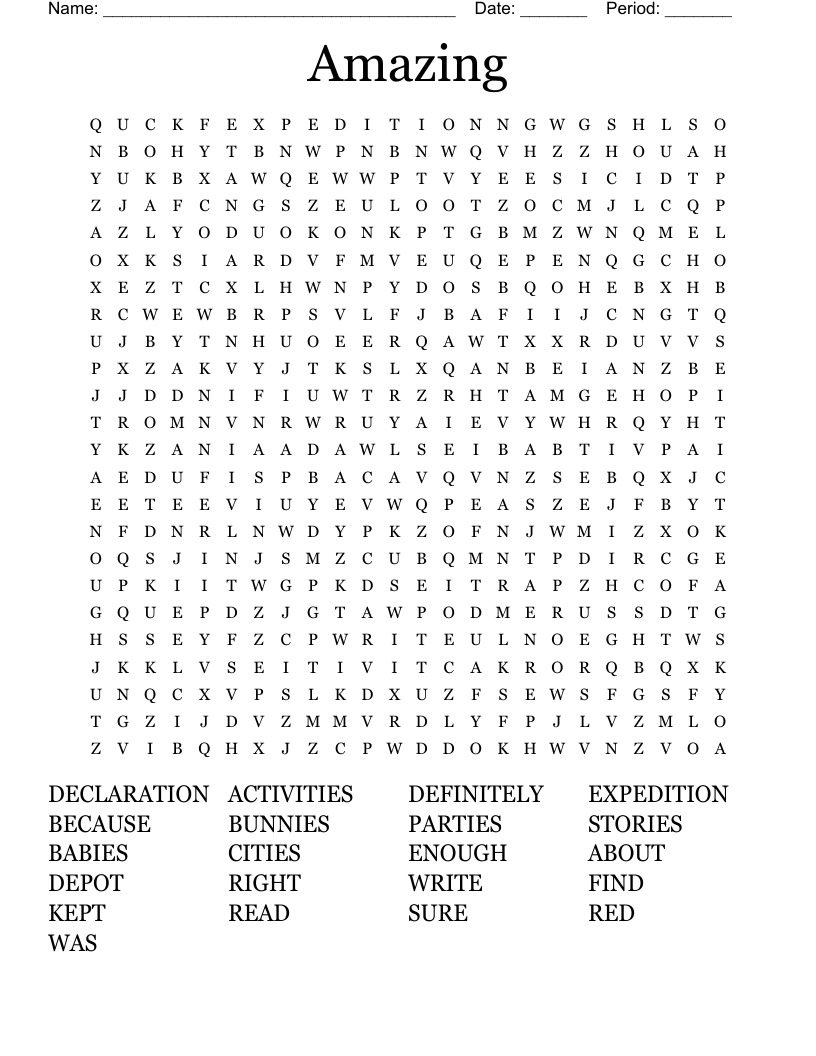 Amazing Word Search