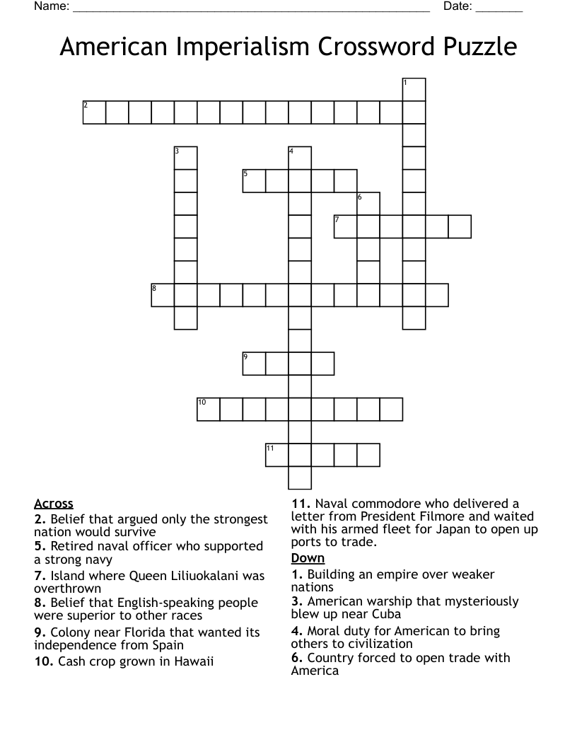 Similar To The Lure Of Imperialism Crossword WordMint