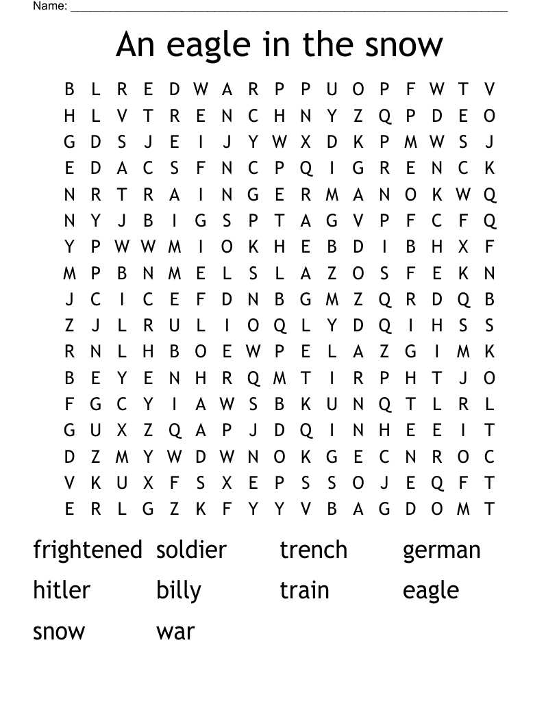 An eagle in the snow Word Search