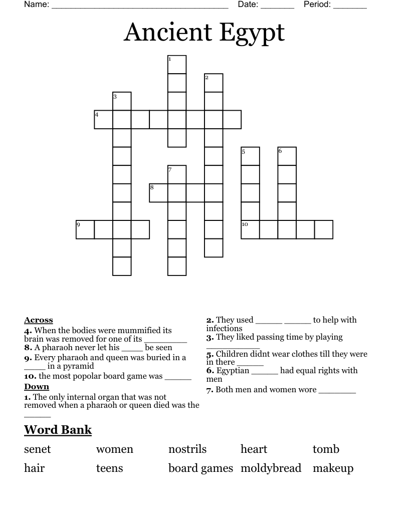 Ancient Egypt Crossword