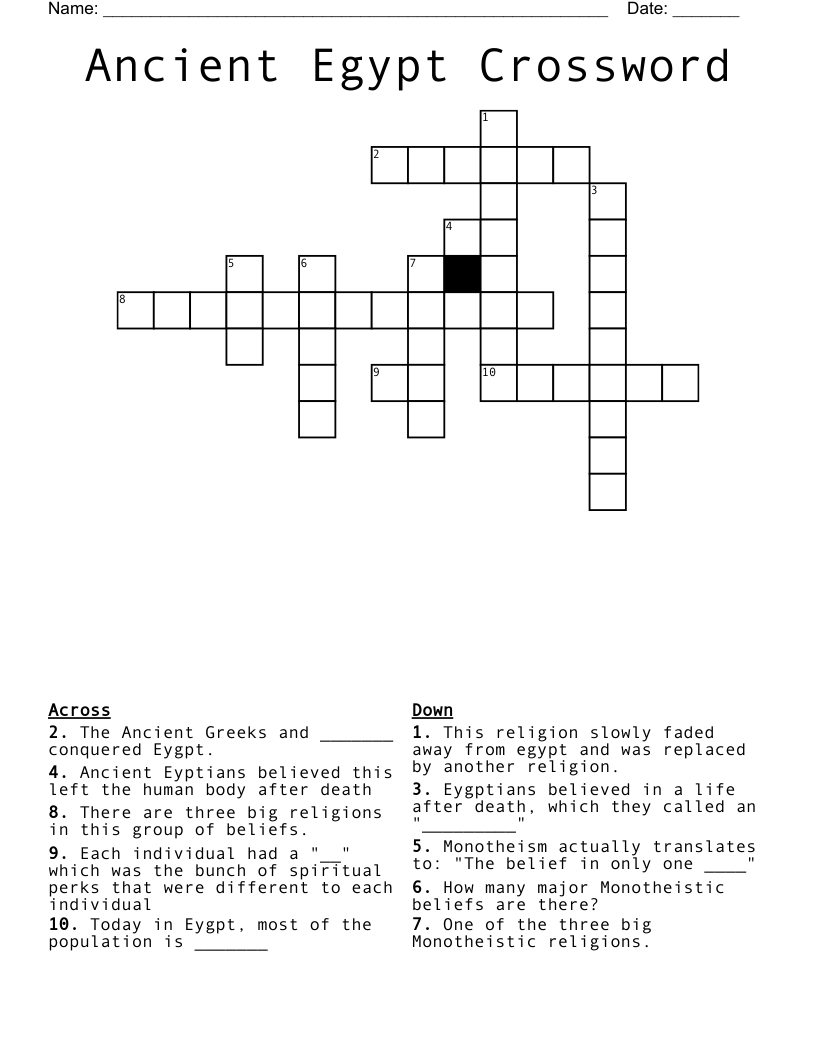 Ancient Egypt Crossword