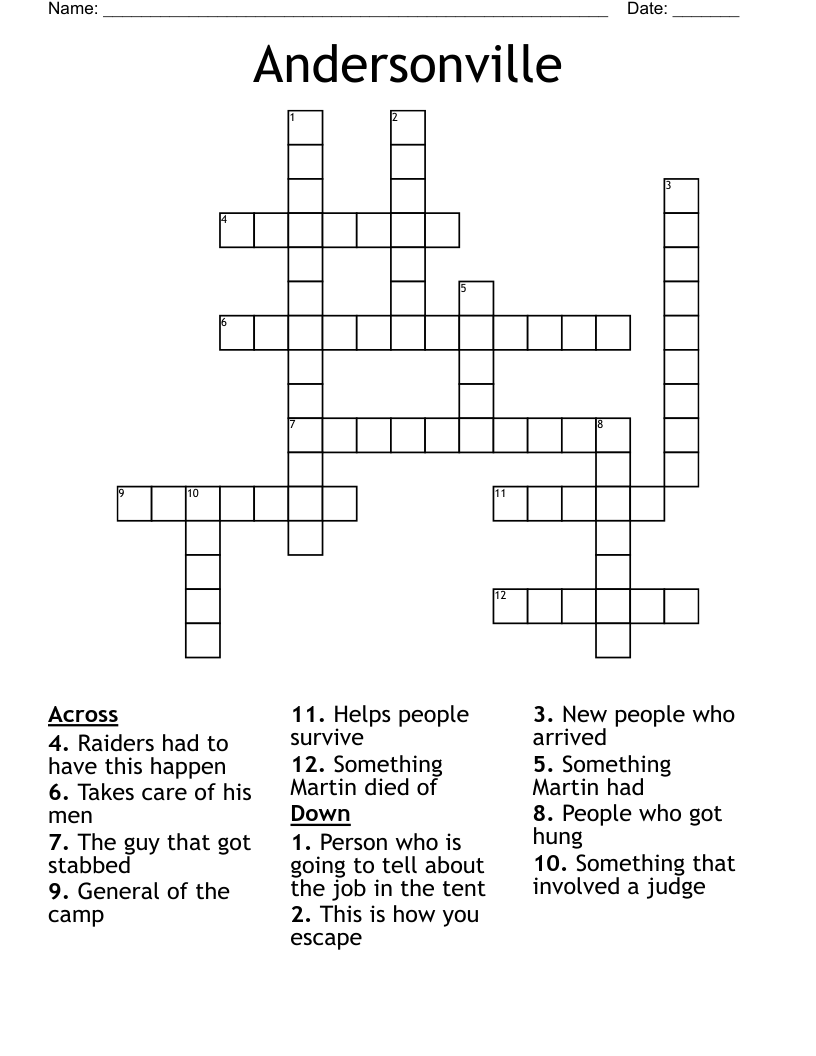 Andersonville Crossword