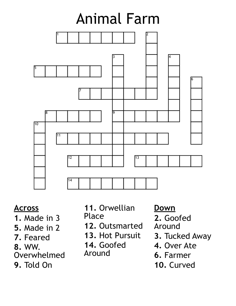 Animal Farm Crossword