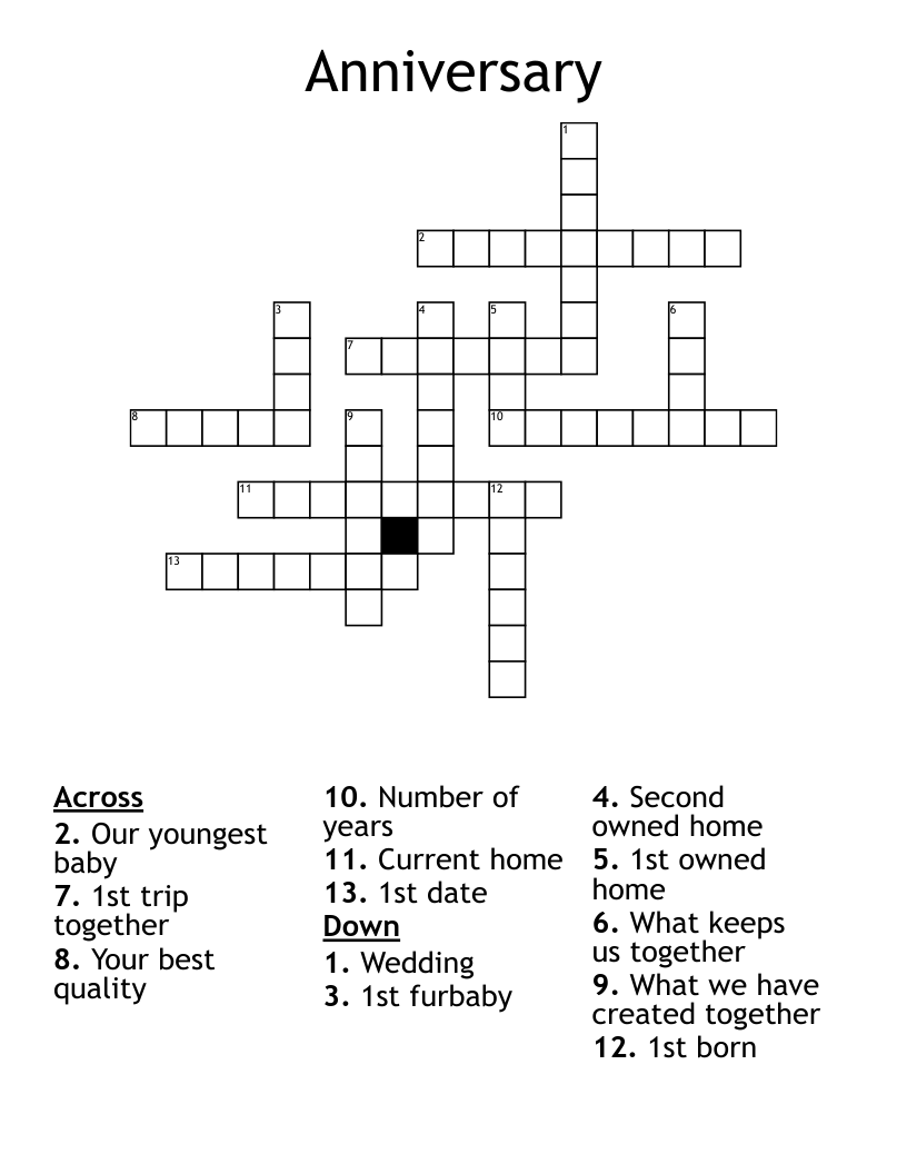 Anniversary Crossword