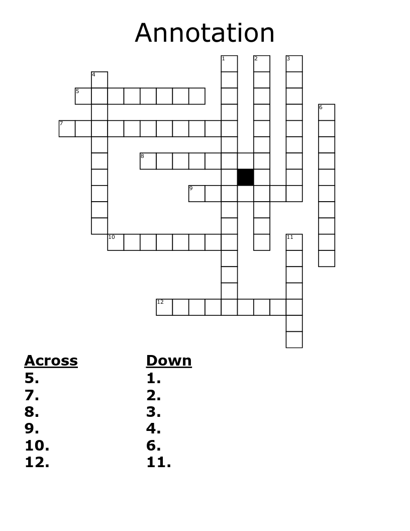 Annotation Crossword