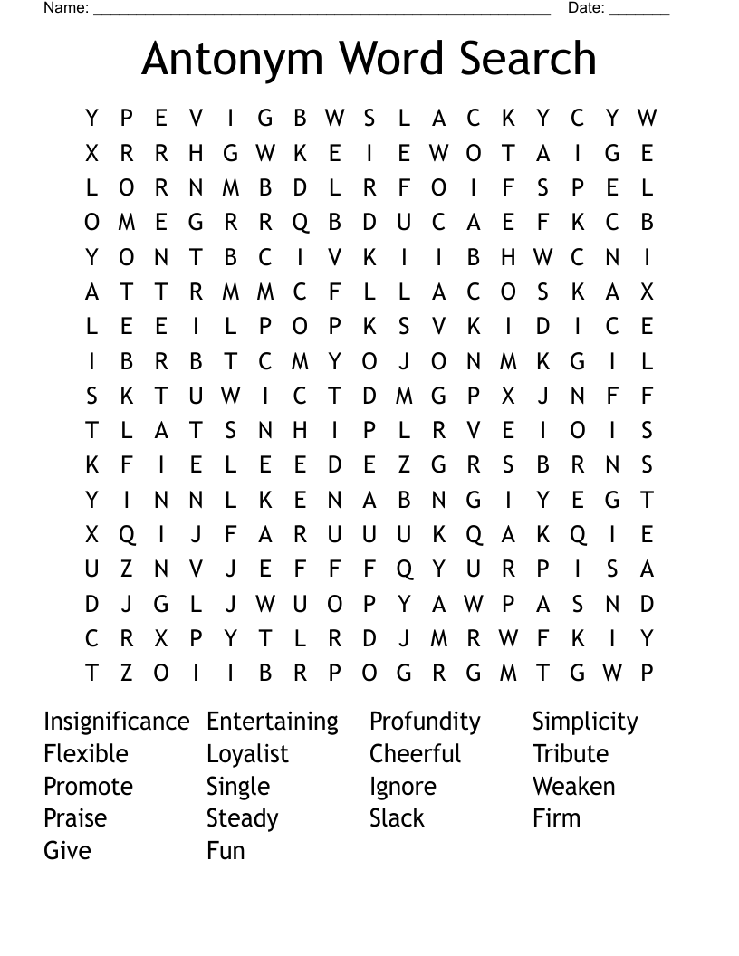 Antonym Word Search WordMint