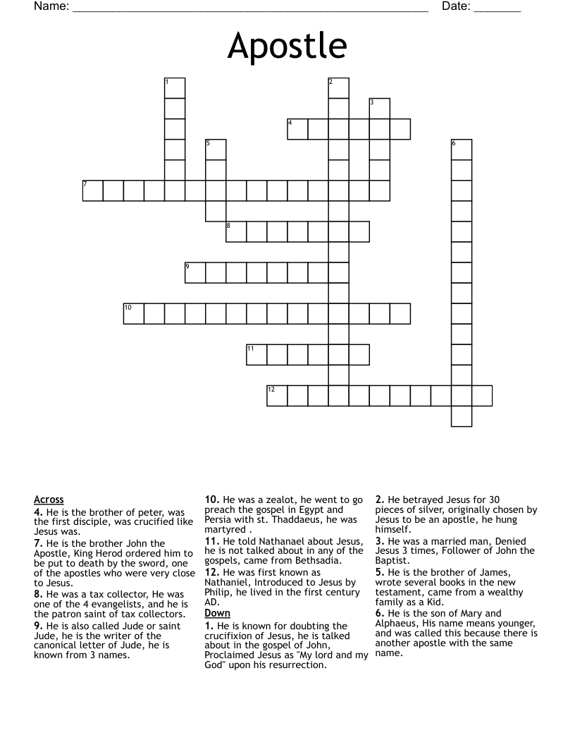 Apostle Crossword