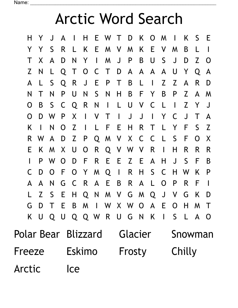 Arctic Word Search WordMint Arctic Word Search WordMint