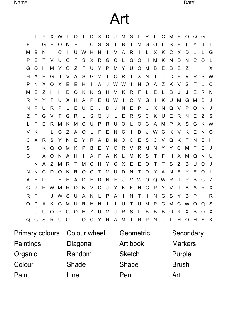 Art Word Search