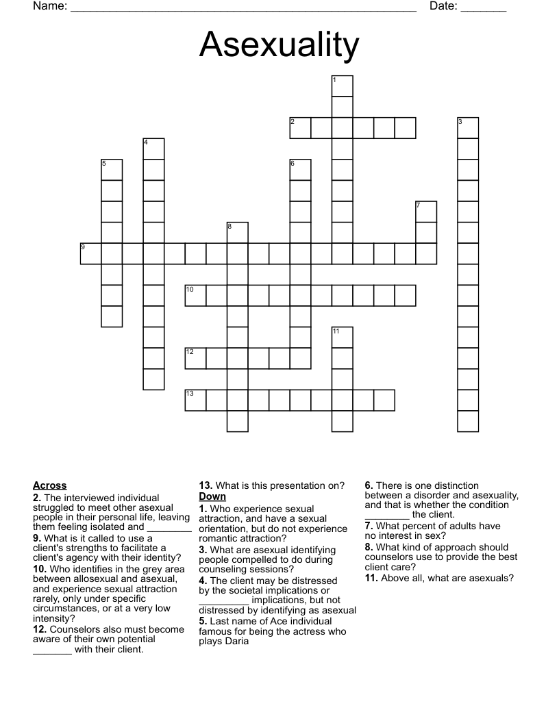 Asexuality Crossword