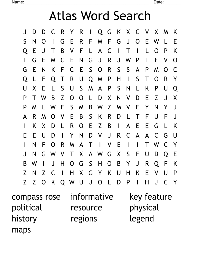 Atlas Word Search 