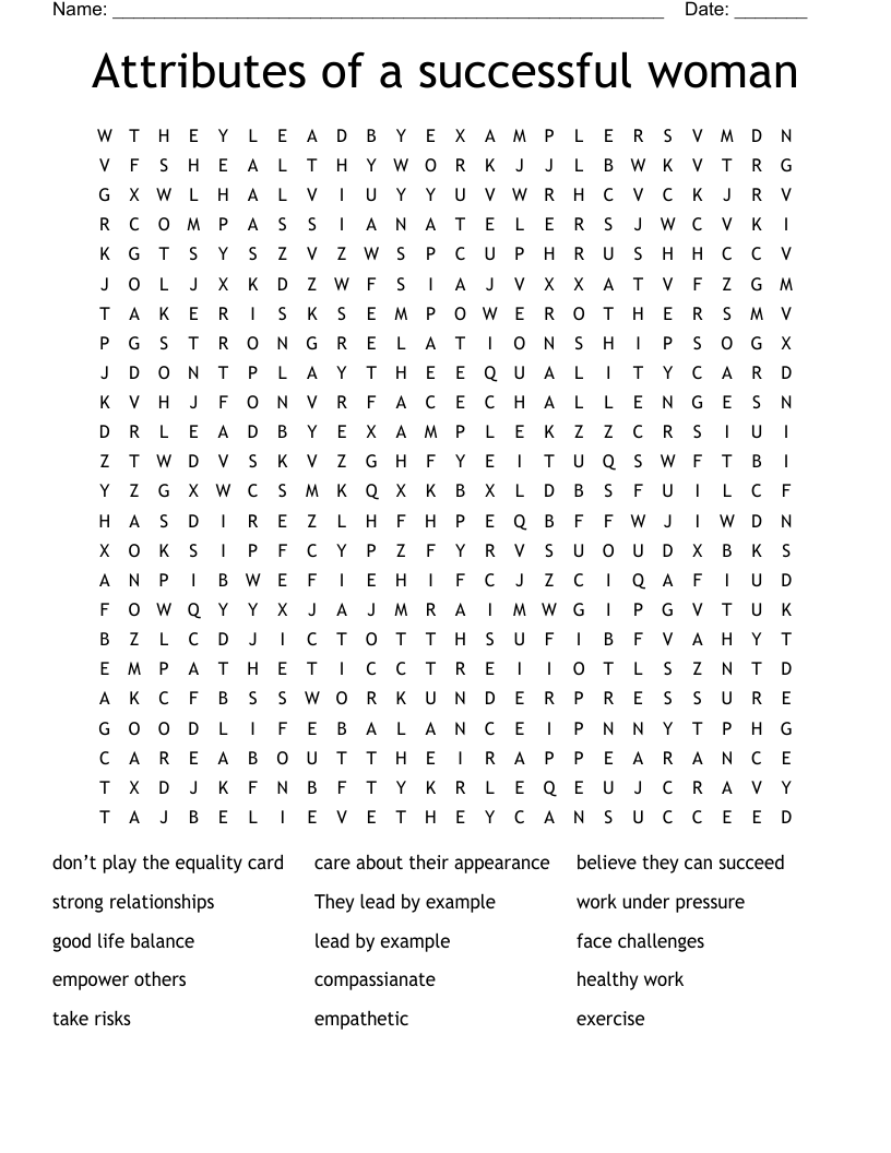 Attributes of a successful woman