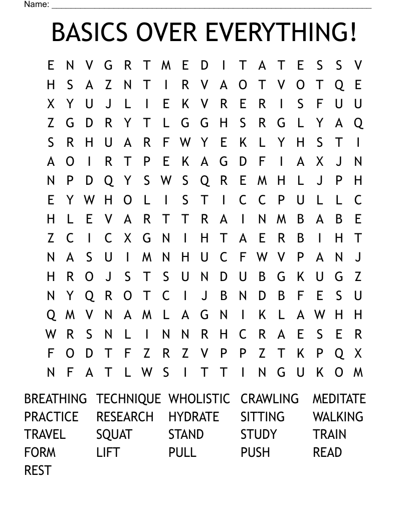 BASICS OVER EVERYTHING! Word Search