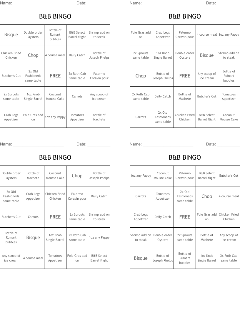 B&B BINGO