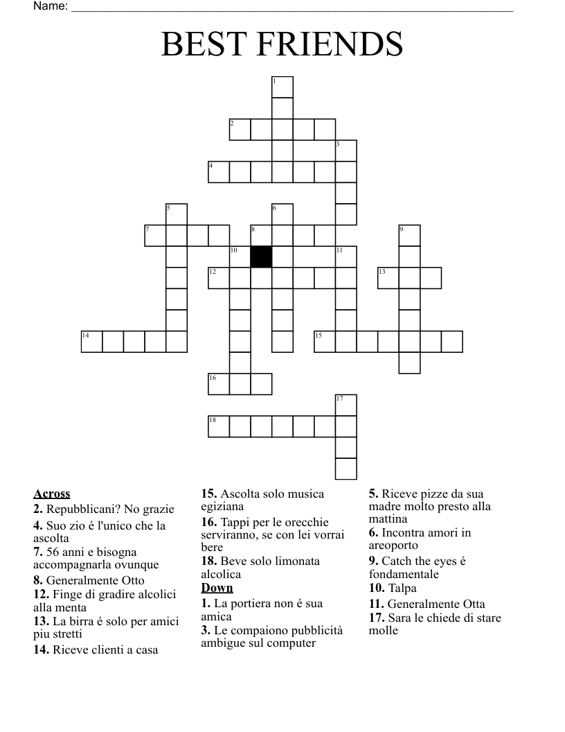 BEST FRIENDS  Crossword