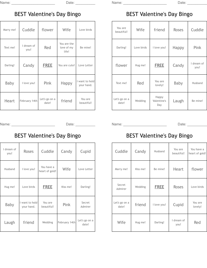 BEST Valentine's Day Bingo