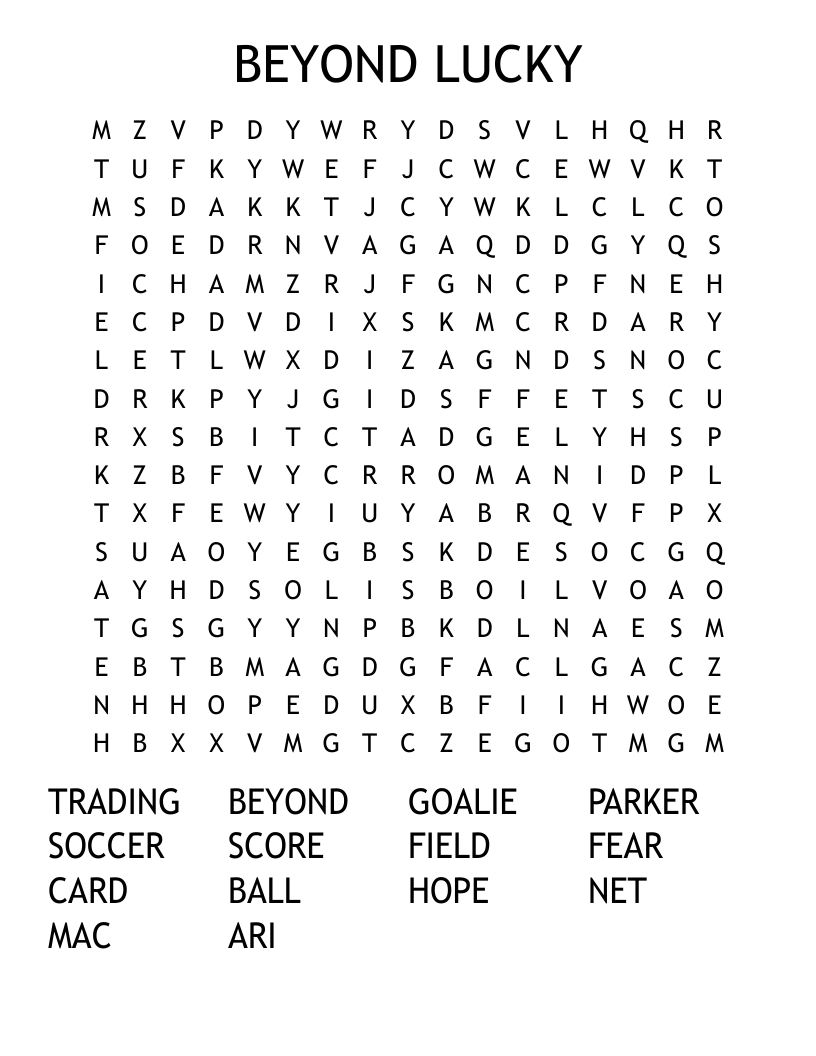 BEYOND LUCKY Word Search