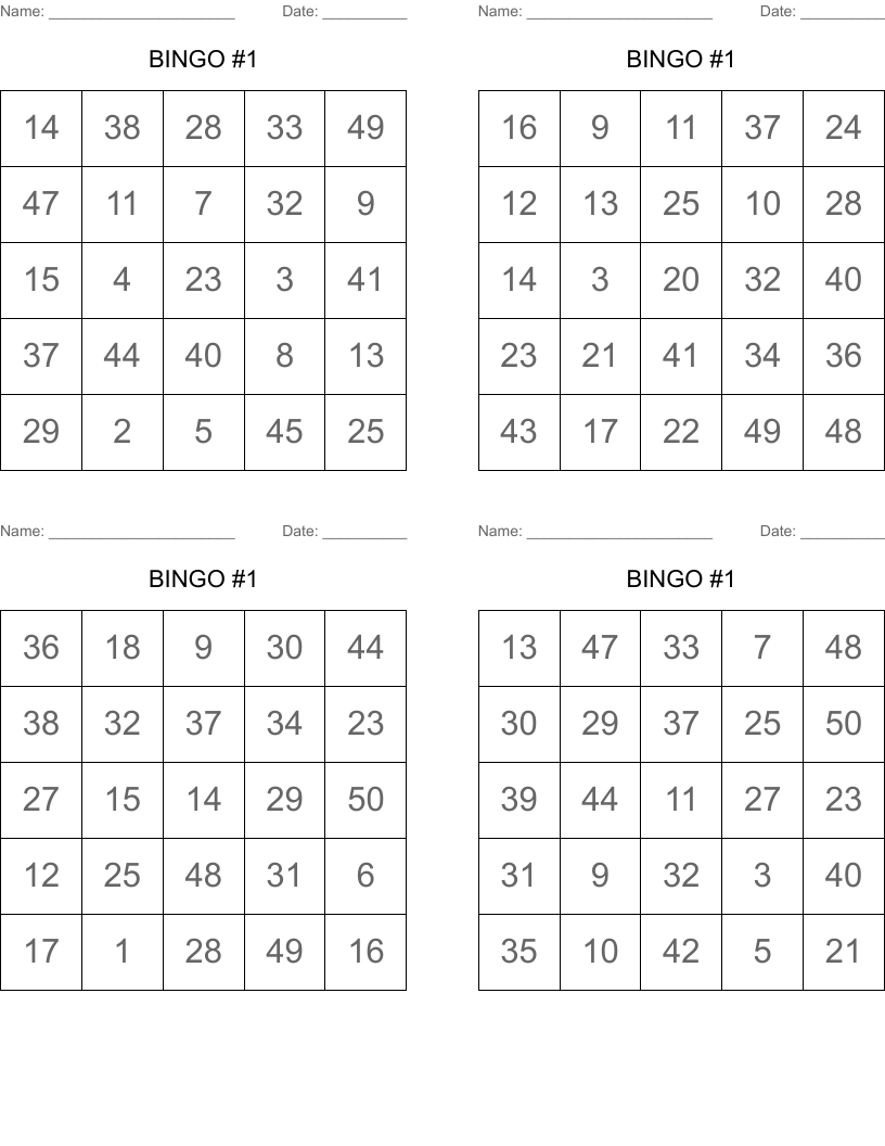 BINGO 1 WordMint