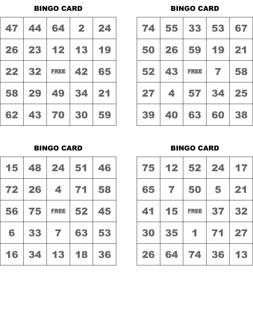 BINGO CARD WordMint