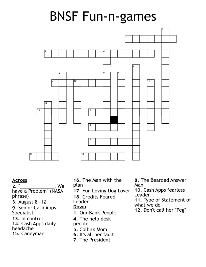 BNSF Fun-n-games Crossword