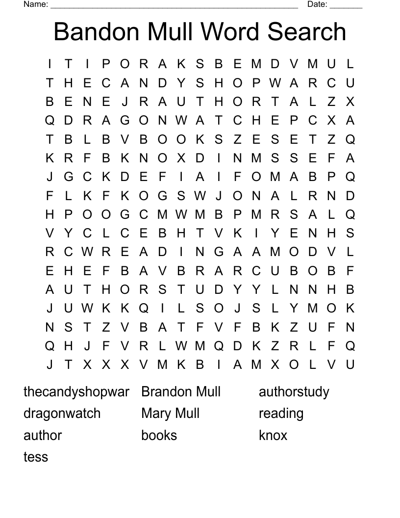 Bandon Mull Word Search