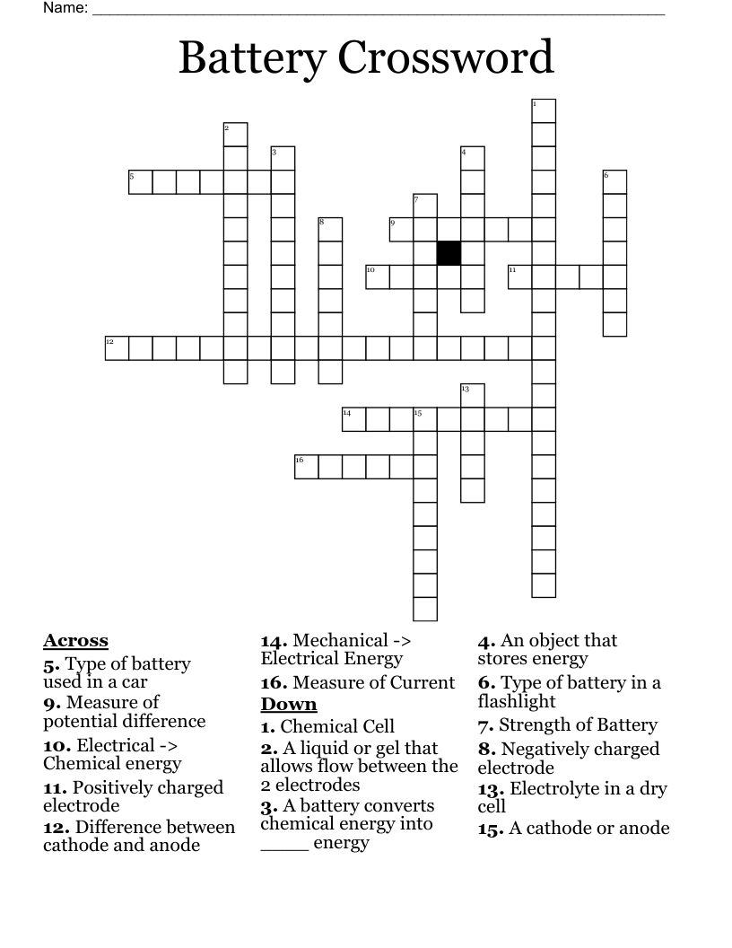 The Principles Of A Battery Puzzle Word Search WordMint