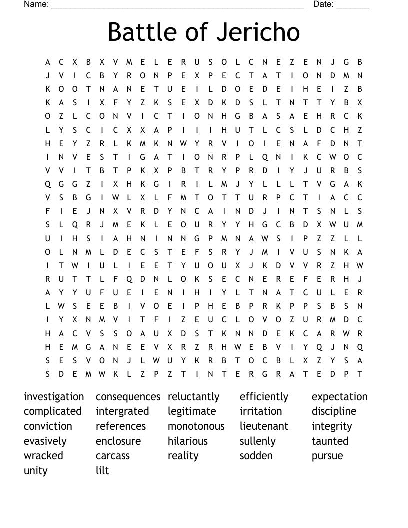 Battle of Jericho Word Search