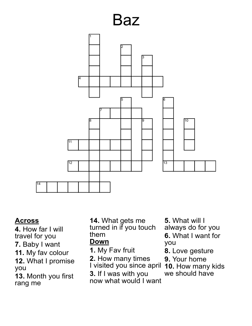 Baz  Crossword