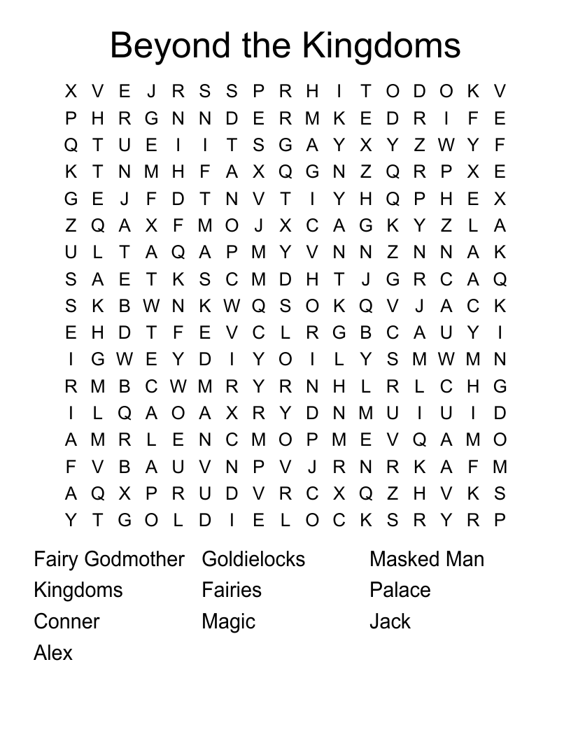 Beyond the Kingdoms Word Search