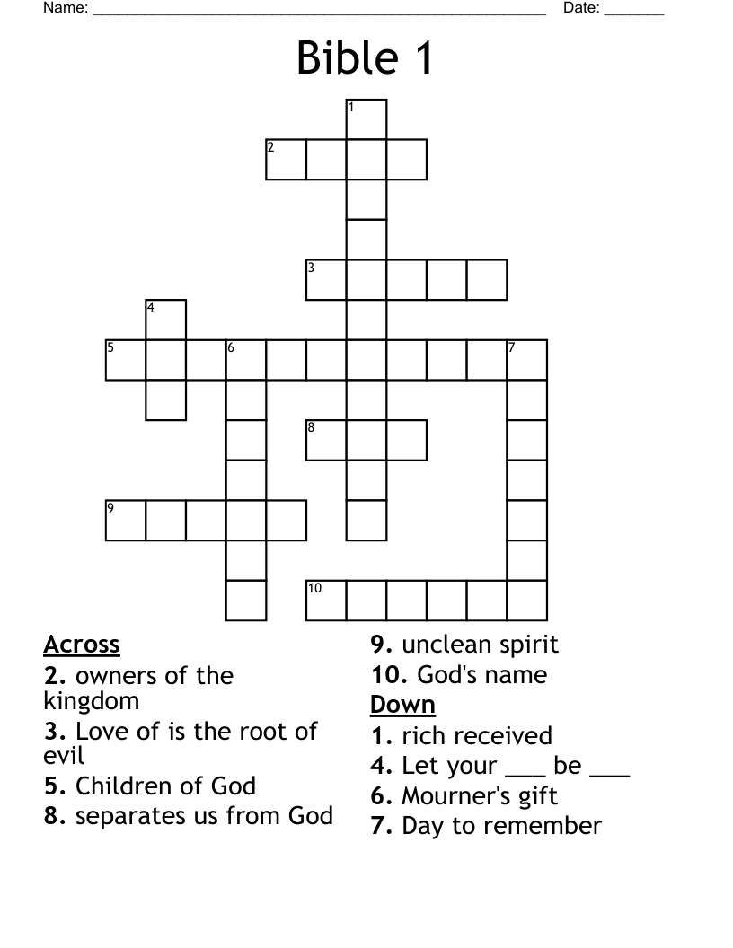 Bible 1 Crossword