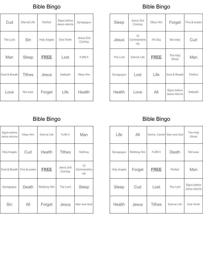 Bible Bingo