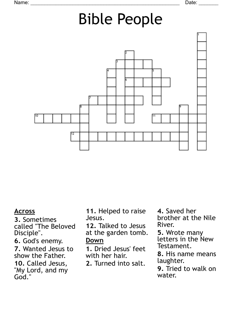 Bible People Crossword