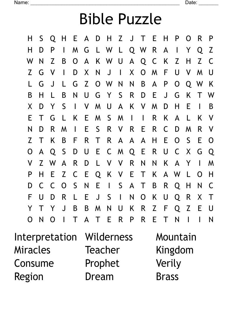 Bible Puzzle Word Search
