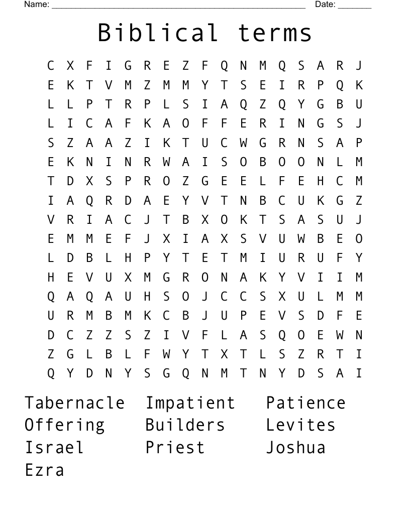 Biblical terms Word Search