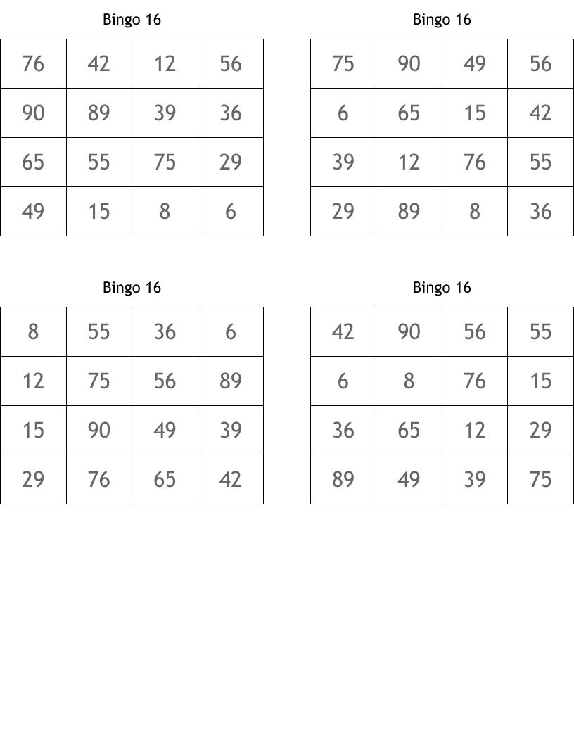 Bingo 16