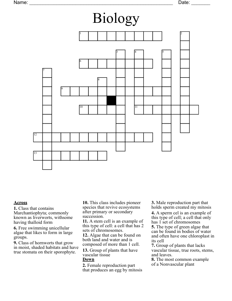 Biology Crossword